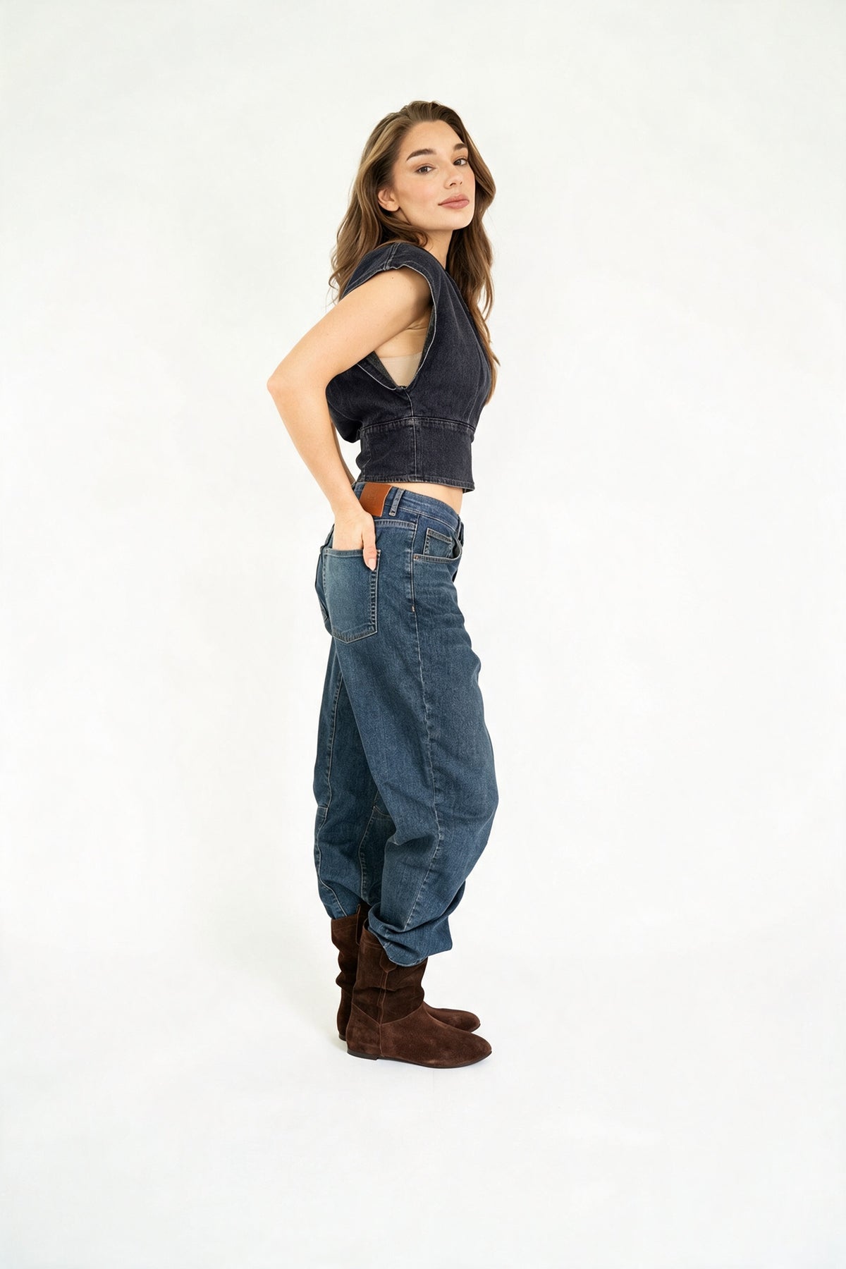 PFEIFFER TOP DENIM 26 BLACK