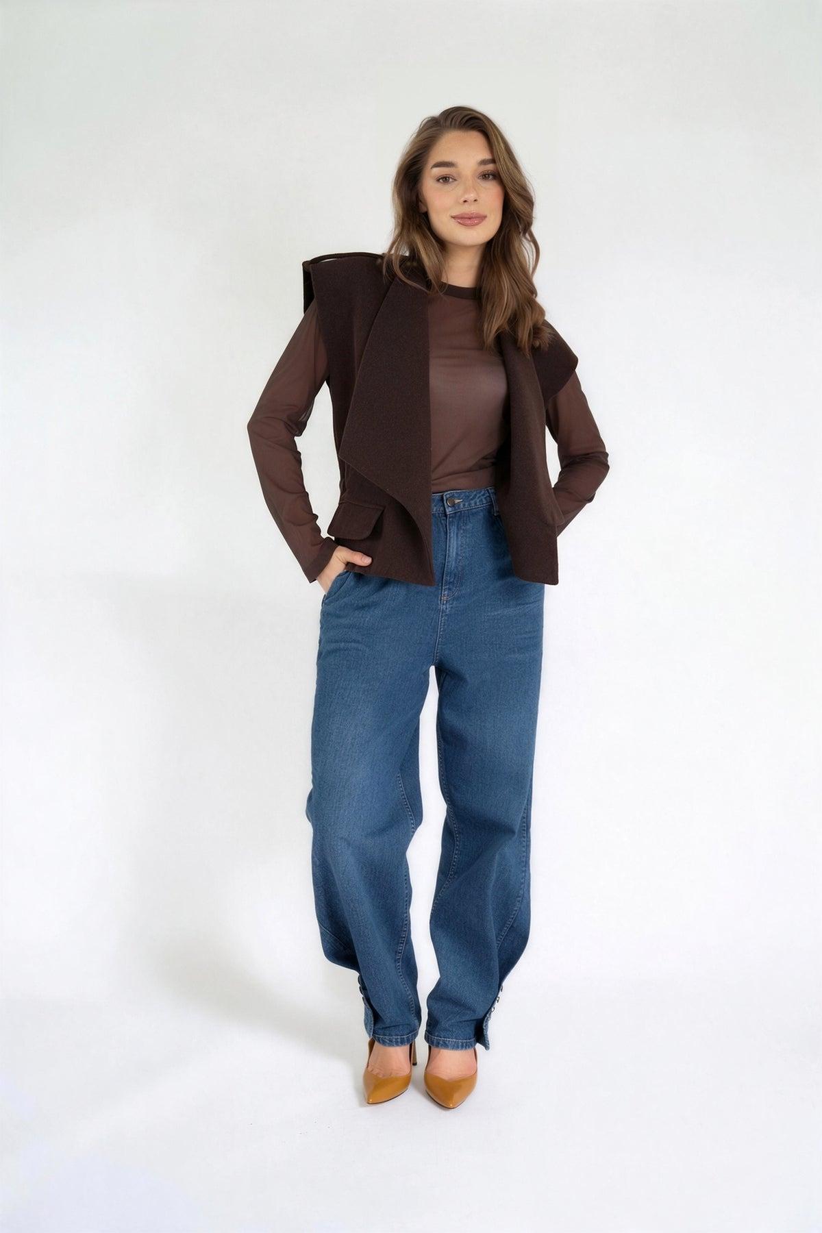 SIRAL TOP DARK BROWN