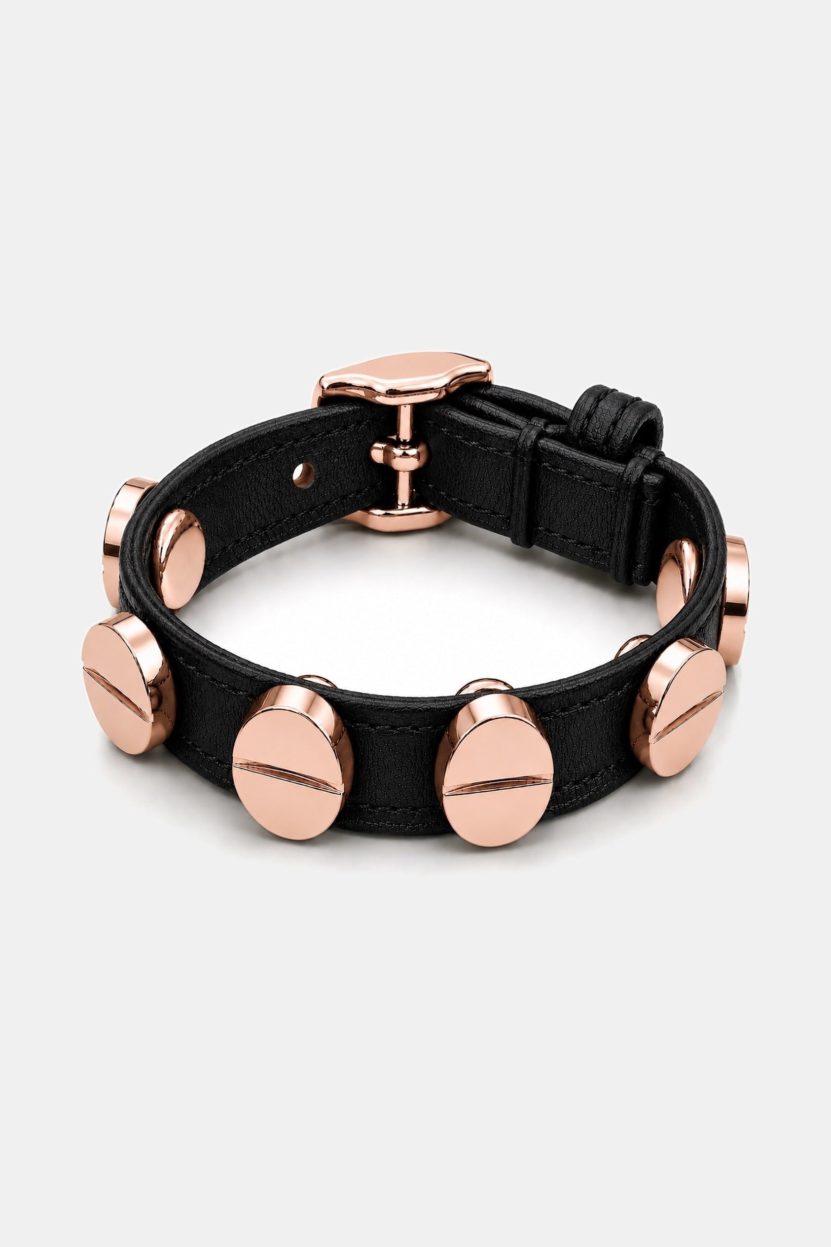 Screw Bracelet Black - Rose Gold