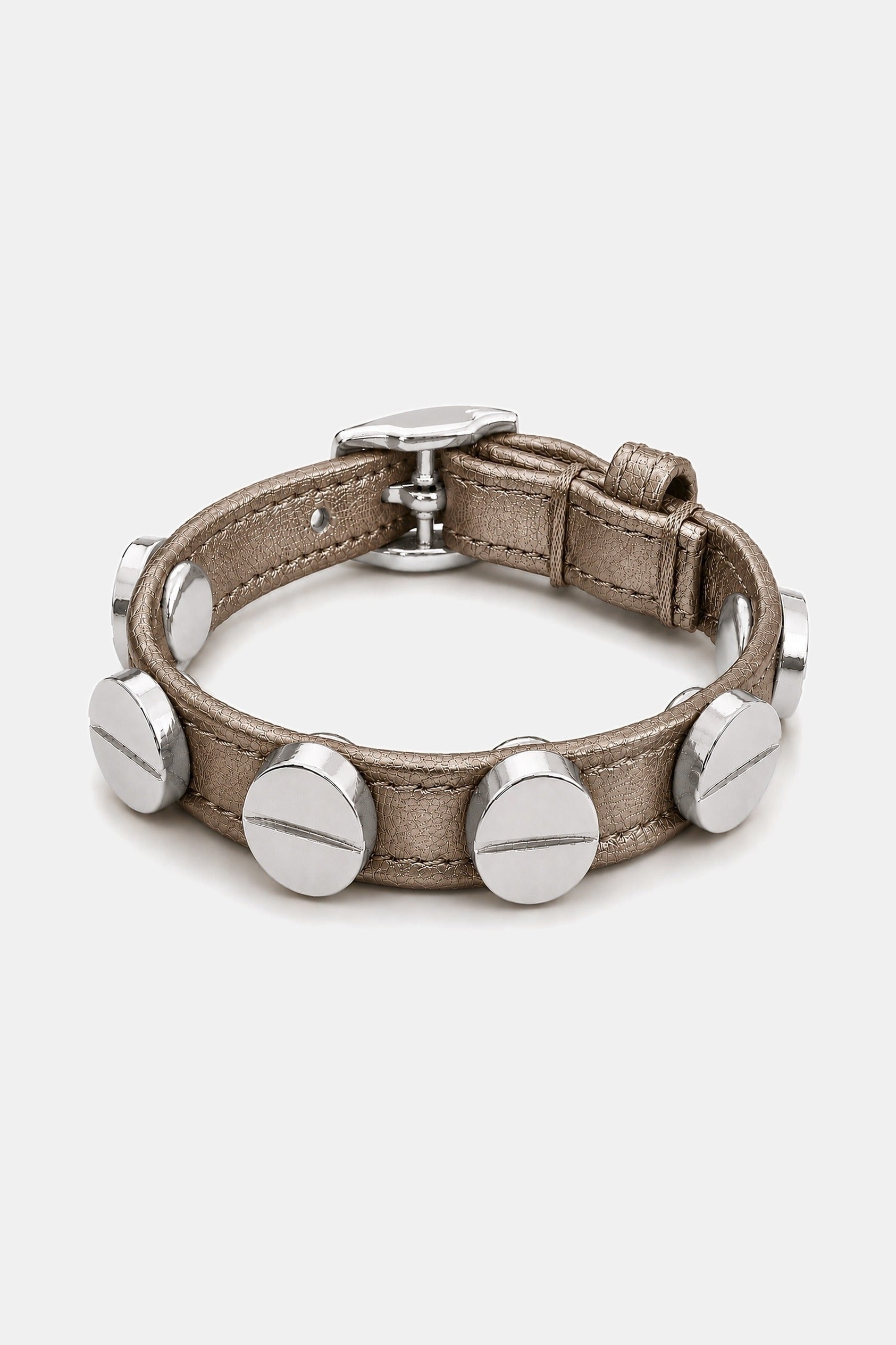 Screw Bracelet Bronz Mettalic - White Gold
