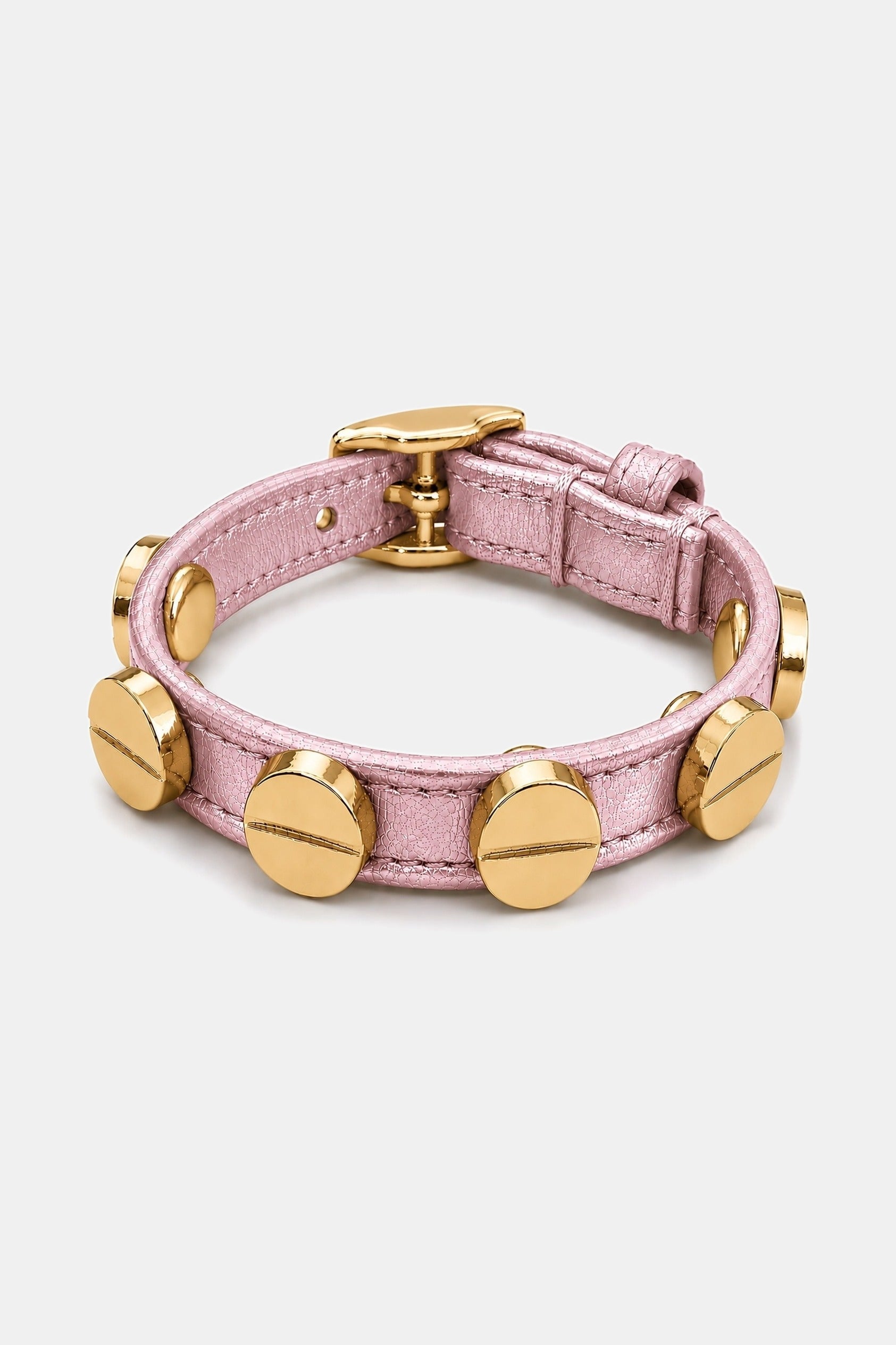 Screw Bracelet Pink Mettalic - Yellow Gold