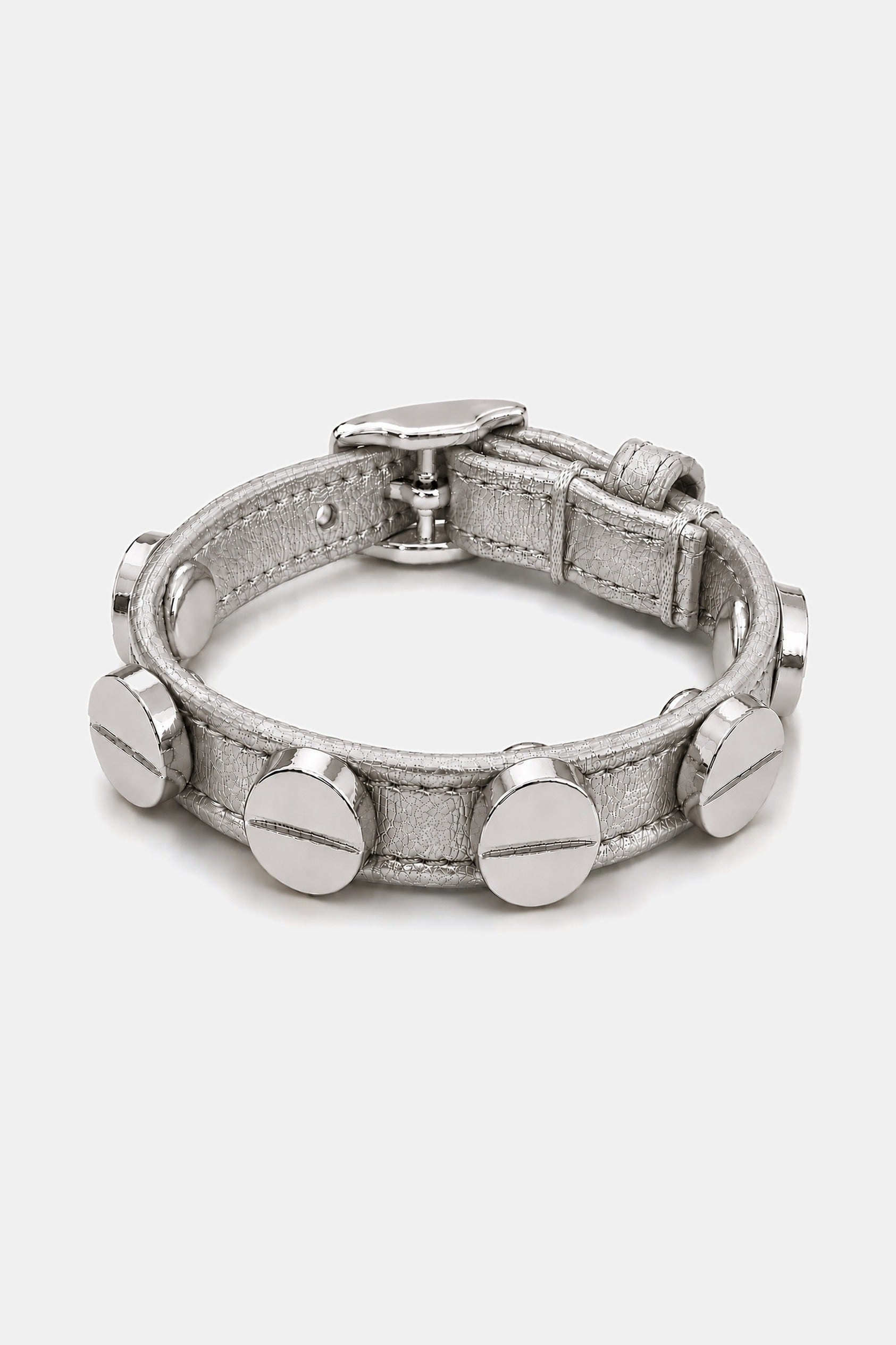 Screw Bracelet Silver - White Gold