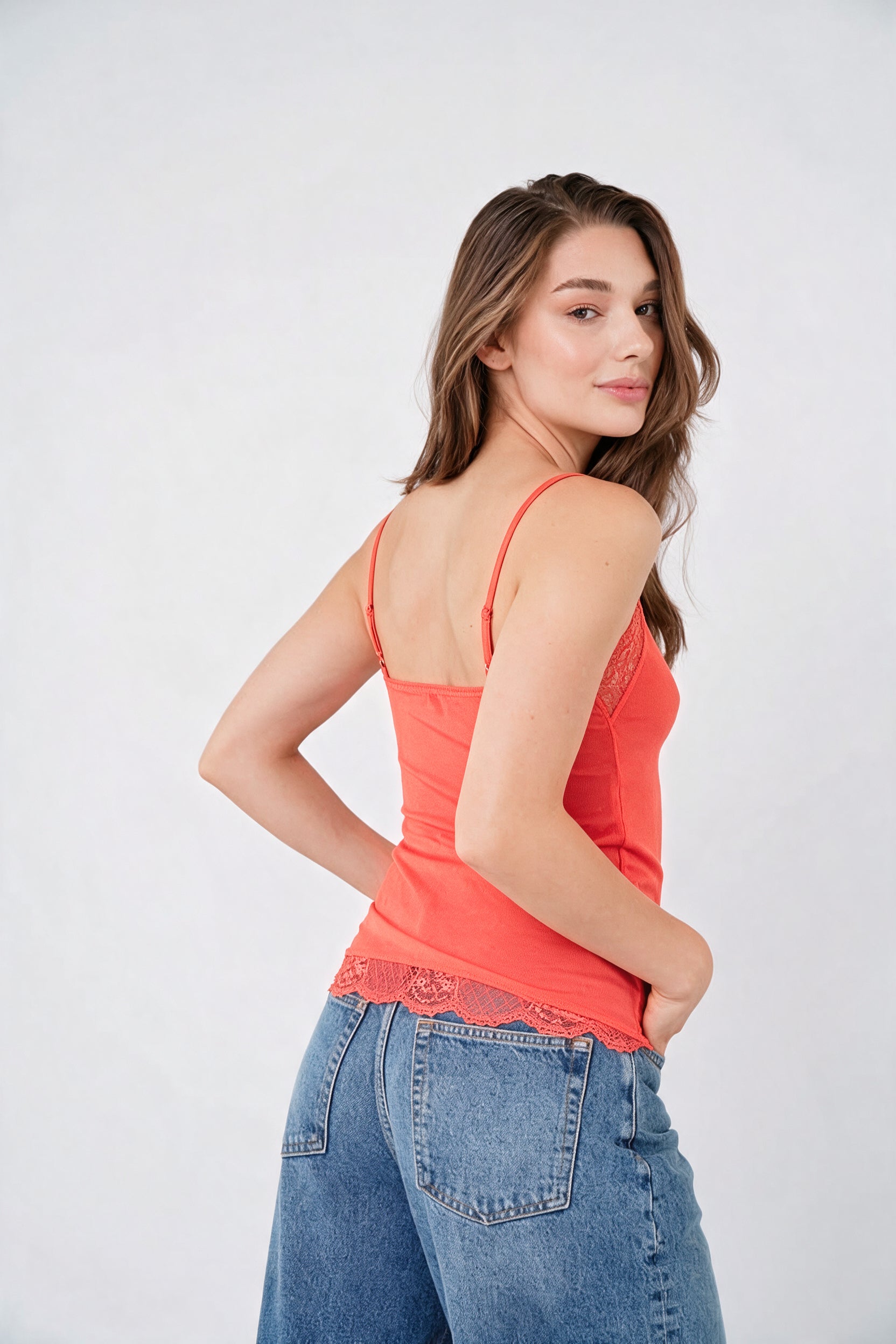 TESSET TOP LACE 26 Coral Pink