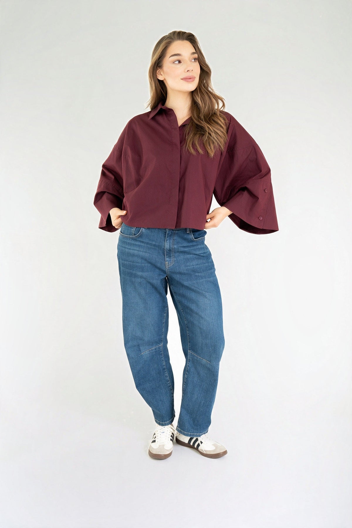 VARISSA BLOUSE Burgundy Wine red