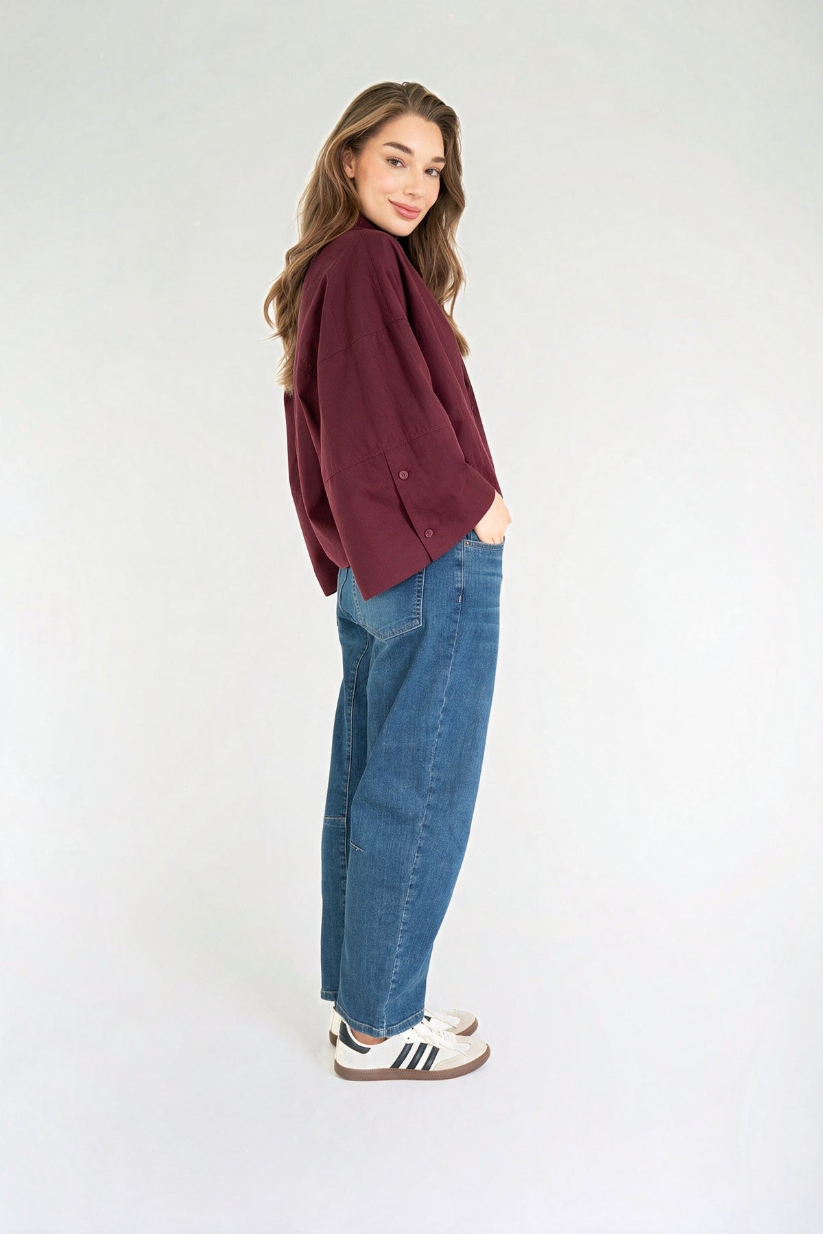 VARISSA BLOUSE Burgundy Wine red