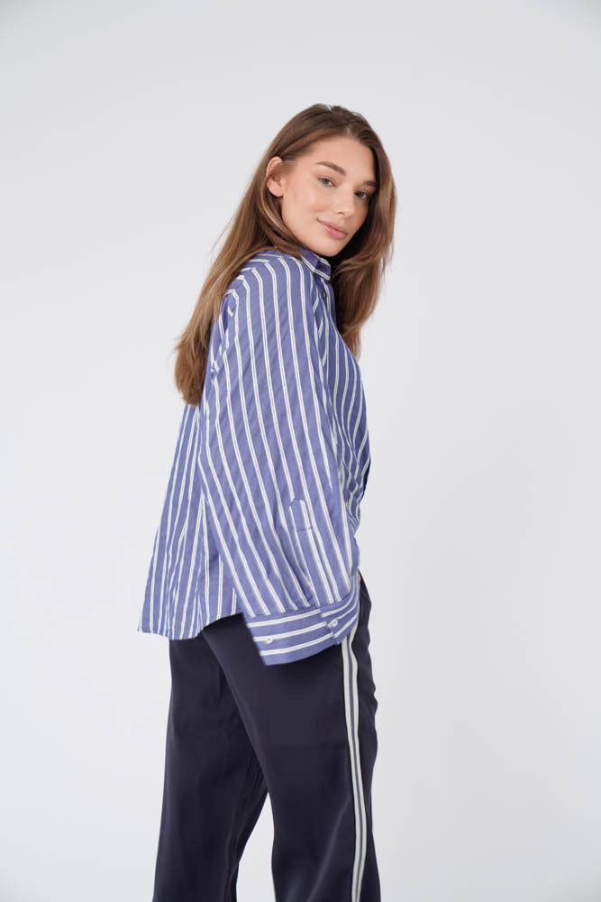 Indi Blouse Denim Stripe Chain