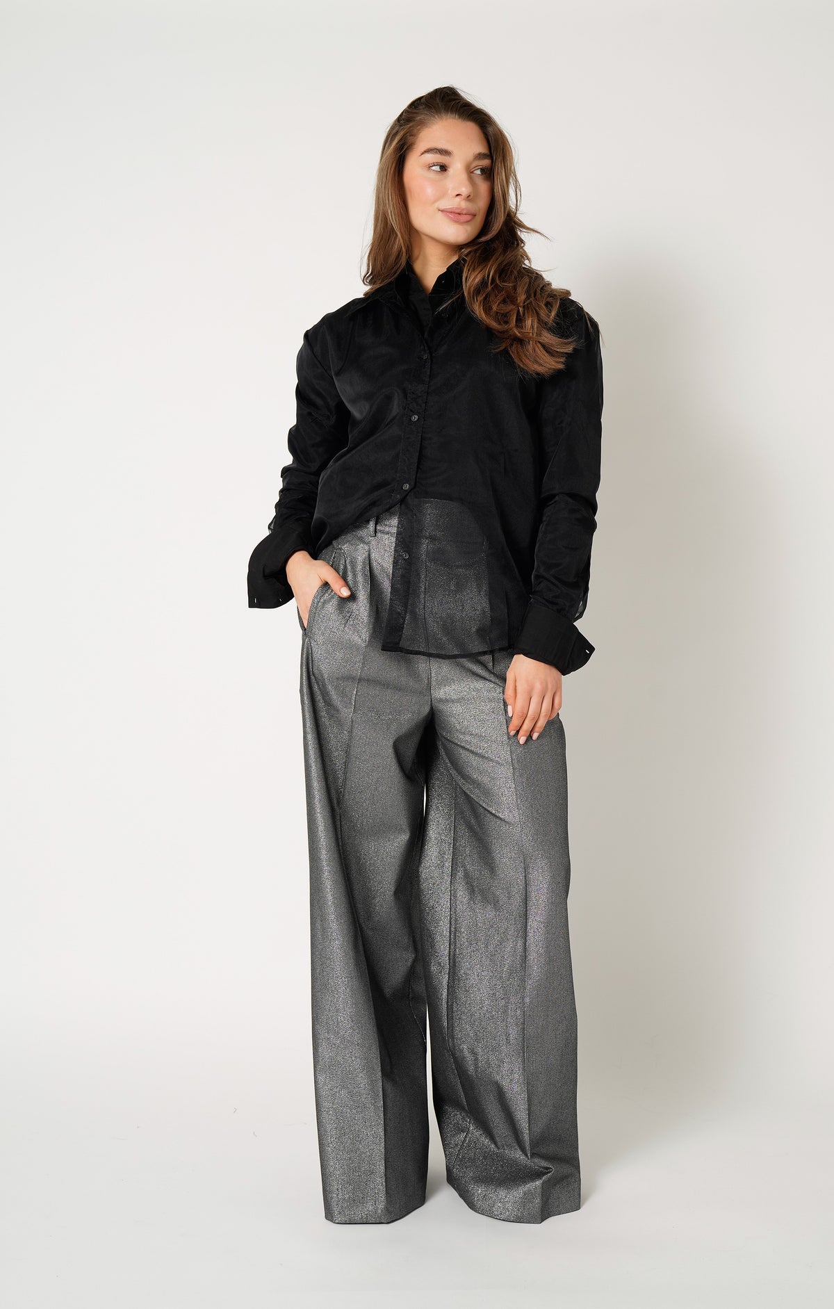 Mesh Double Blouse Rome Black - Black