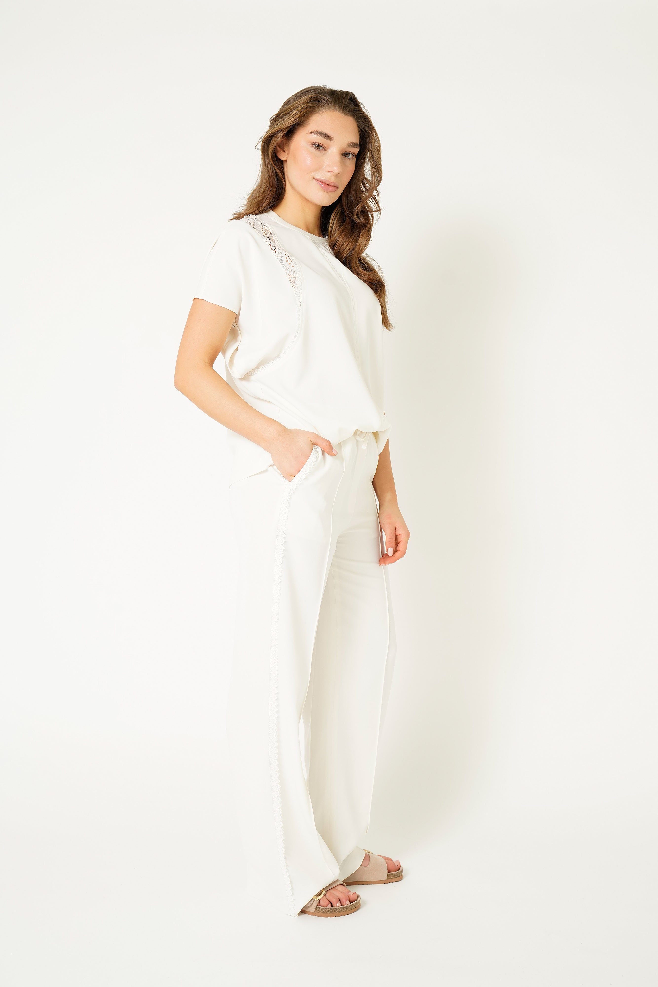 AZARI TROUSER / LACE Creme / Off White