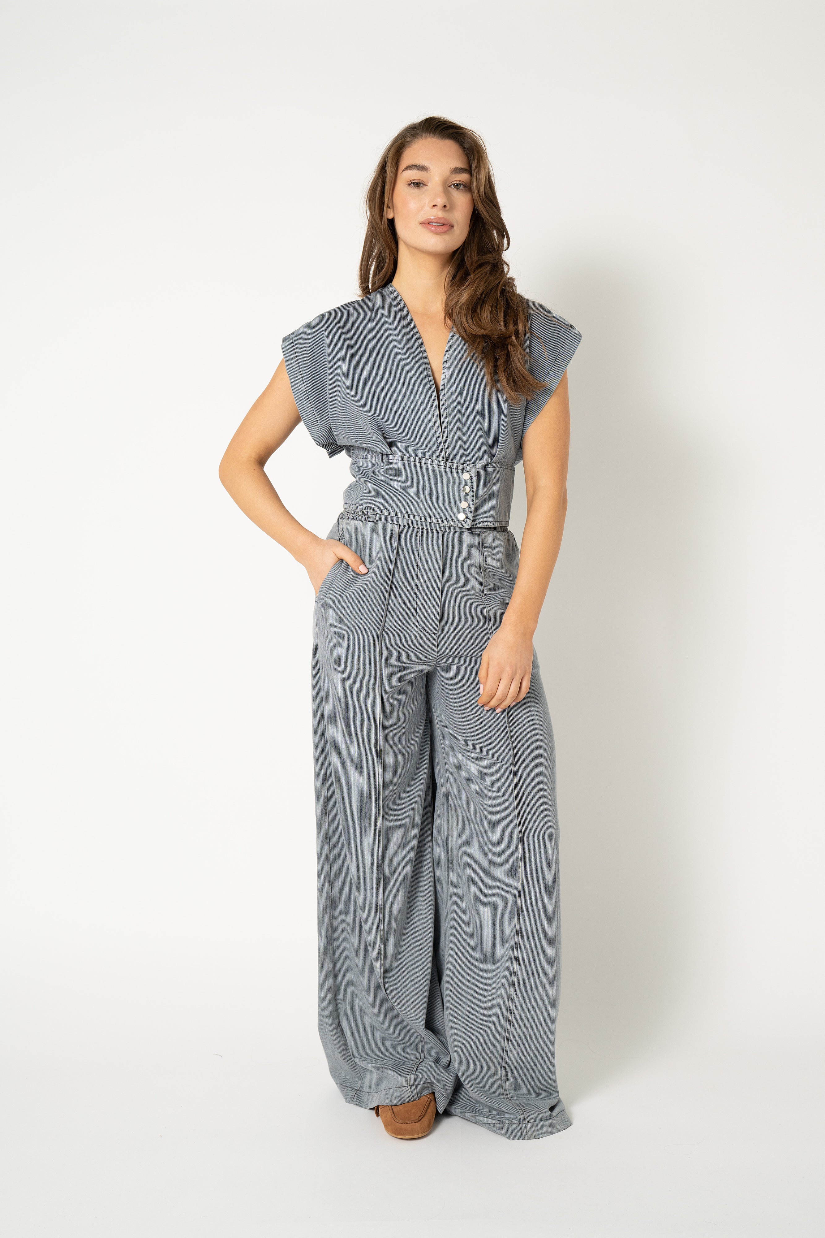 BOHIC DENIM JEANS Destroyed Denim Striped