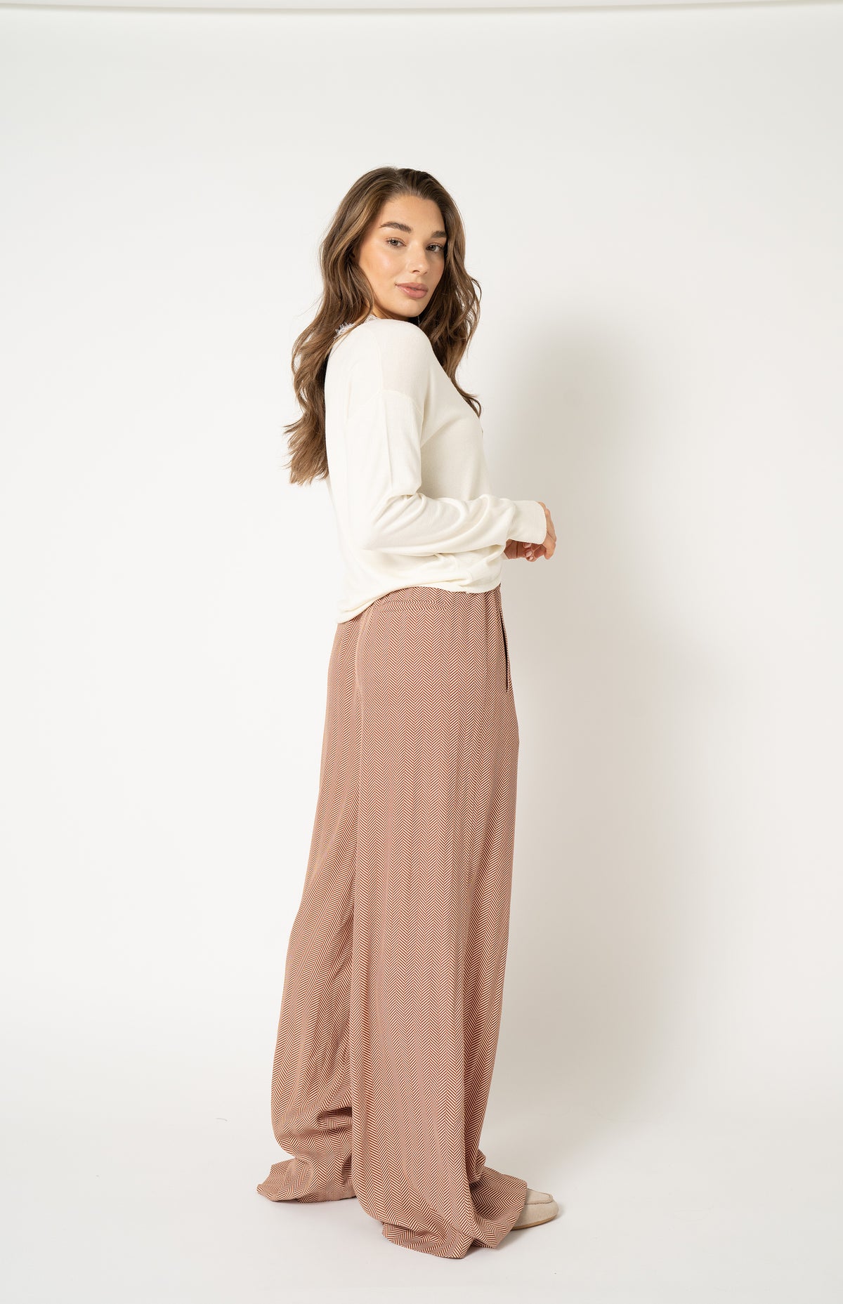 JILDAU TROUSER 26 Brown Wave